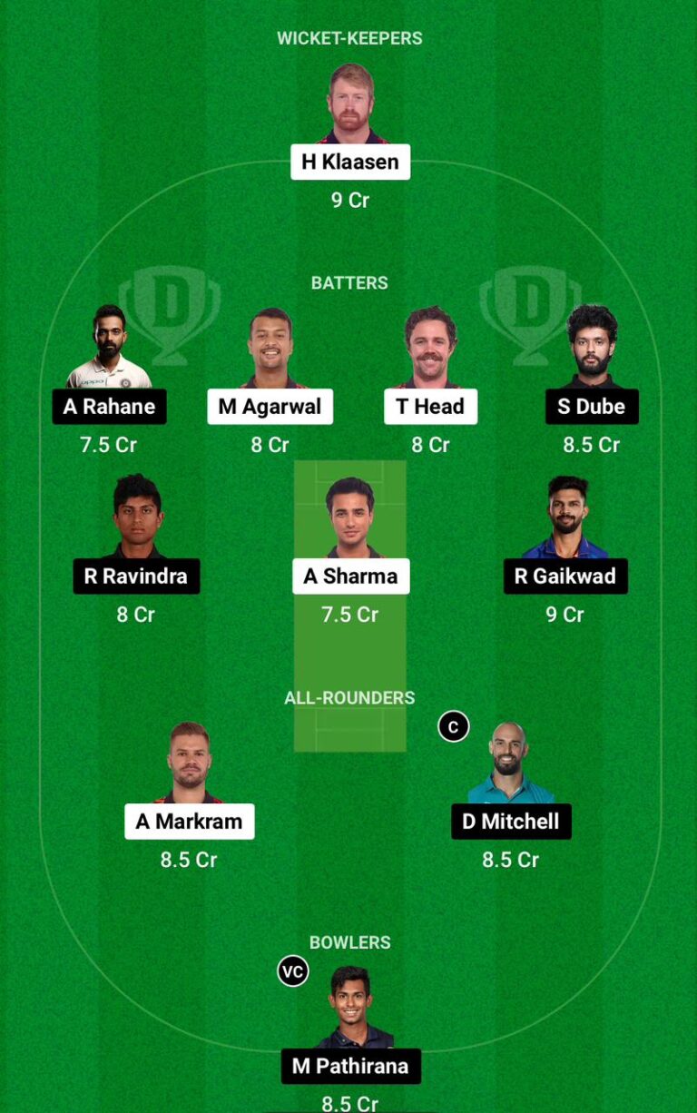 srh vs sk dream11 team